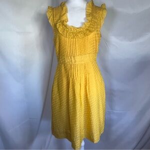 Anthropologie Moulinette Soeurs Yellow Dotted Mini Dress